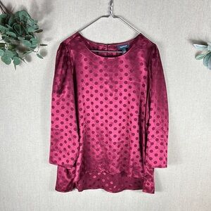 ModCloth > Cranberry Polka Dot Blouse 1X